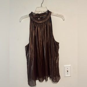 Simply Vera VeraWang Keyhole Back Sleeveless Top- chocolate brown- Size Medium